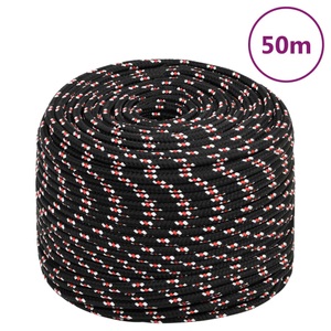 vidaXL, vidaXL Bootsseil Schwarz 6 mm 50 m Polypropylen, vidaXL Bootsseil Schwarz 6 mm 50 m Polypropylen
