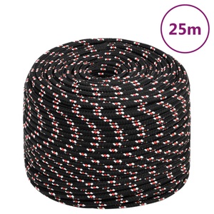 vidaXL, vidaXL Bootsseil Schwarz 10 mm 25 m Polypropylen, vidaXL Bootsseil Schwarz 10 mm 25 m Polypropylen
