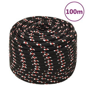 vidaXL, vidaXL Bootsseil Schwarz 14 mm 100 m Polypropylen, vidaXL Bootsseil Schwarz 14 mm 100 m Polypropylen