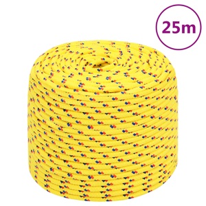 vidaXL, vidaXL Bootsseil Gelb 8 mm 25 m Polypropylen, vidaXL Bootsseil Gelb 8 mm 25 m Polypropylen