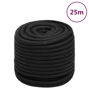 vidaXL, vidaXL Bootsseil Schwarz 18 mm 25 m Polypropylen, 