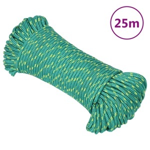vidaXL, vidaXL Bootsseil Grün 3 mm 25 m Polypropylen, vidaXL Bootsseil Grün 3 mm 25 m Polypropylen