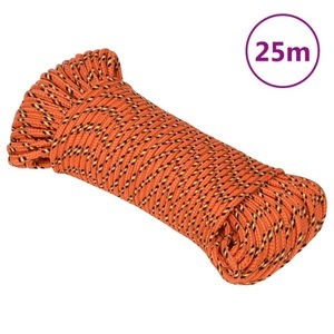 vidaXL, vidaXL Bootsseil Orange 4 mm 25 m Polypropylen, vidaXL Bootsseil Orange 4 mm 25 m Polypropylen