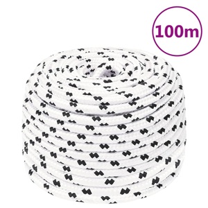 vidaXL, vidaXL Arbeitsseil Weiß 10 mm 100 m Polyester, vidaXL Arbeitsseil Weiß 10 mm 100 m Polyester
