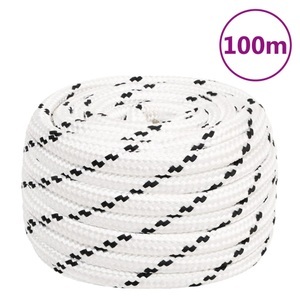 vidaXL, vidaXL Arbeitsseil Weiß 16 mm 100 m Polyester, vidaXL Arbeitsseil Weiß 16 mm 100 m Polyester
