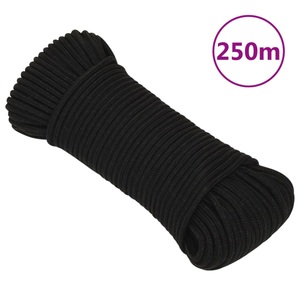 vidaXL, vidaXL Arbeitsseil Schwarz 3 mm 250 m Polyester, vidaXL Arbeitsseil Schwarz 3 mm 250 m Polyester