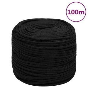 vidaXL, vidaXL Arbeitsseil Schwarz 8 mm 100 m Polyester, vidaXL Arbeitsseil Schwarz 8 mm 100 m Polyester