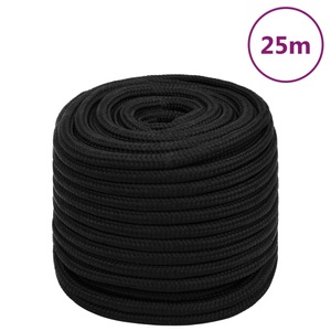 vidaXL, vidaXL Arbeitsseil Schwarz 16 mm 25 m Polyester, 