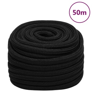 vidaXL, vidaXL Arbeitsseil Schwarz 20 mm 50 m Polyester, vidaXL Arbeitsseil Schwarz 20 mm 50 m Polyester