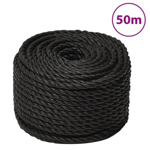 vidaXL, vidaXL Arbeitsseil Schwarz 12 mm 50 m Polypropylen, vidaXL Arbeitsseil Schwarz 12 mm 50 m Polypropylen