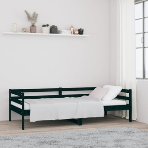 vidaXL, vidaXL Tagesbett Schwarz 90x190 cm Massivholz Kiefer