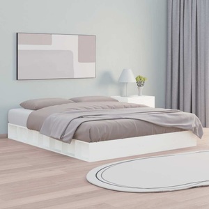 vidaXL, vidaXL Massivholzbett Weiß 160x200 cm