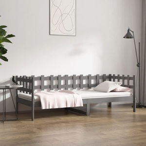 vidaXL, vidaXL Tagesbett Grau 90x200 cm Massivholz Kiefer, vidaXL Tagesbett Grau 90x200 cm Massivholz Kiefer