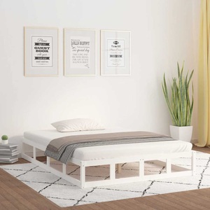 vidaXL, vidaXL Massivholzbett Weiß 140x200 cm