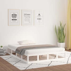 vidaXL, vidaXL Massivholzbett Weiß 160x200 cm, vidaXL Massivholzbett Weiß 160x200 cm