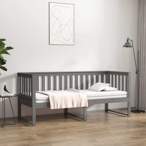 vidaXL, vidaXL Tagesbett Grau 80x200 cm Massivholz Kiefer, vidaXL Tagesbett Grau 80x200 cm Massivholz Kiefer