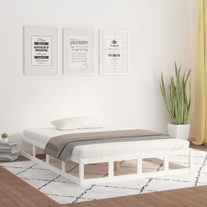 vidaXL, vidaXL Massivholzbett Weiß 200x200 cm