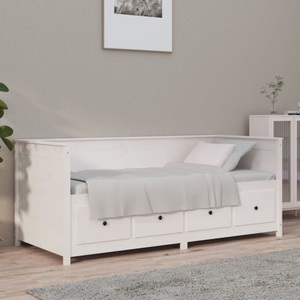 vidaXL, vidaXL Tagesbett Weiß 75x190 cm Massivholz Kiefer, vidaXL Tagesbett Weiß 75x190 cm Massivholz Kiefer