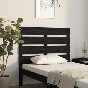 vidaXL, vidaXL Bett-Kopfteil Schwarz 100x3x80 cm Massivholz Kiefer, vidaXL Bett-Kopfteil Schwarz 100x3x80 cm Massivholz Kiefer
