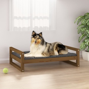 vidaXL, vidaXL Hundebett Honigbraun 95,5x65,5x28 cm Massivholz Kiefer, vidaXL Hundebett Honigbraun 95,5x65,5x28 cm Massivholz Kiefer