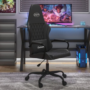 vidaXL, vidaXL Gaming-Stuhl mit Massagefunktion Schwarz Kunstleder