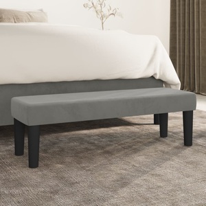 vidaXL, vidaXL Sitzbank Hellgrau 100x30x30 cm Samt, vidaXL Sitzbank Hellgrau 100x30x30 cm Samt