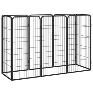 vidaXL, vidaXL 8-tlg. Hundelaufstall Schwarz 50x100 cm Stahl Pulverbeschichtet
