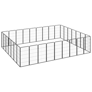 vidaXL, vidaXL 32-tlg. Hundelaufstall Schwarz 50x100cm Stahl Pulverbeschichtet, vidaXL 32-tlg. Hundelaufstall Schwarz 50x100cm Stahl Pulverbeschichtet