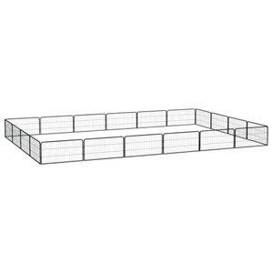 vidaXL, vidaXL 20-tlg. Hundelaufstall Schwarz 100x50cm Stahl Pulverbeschichtet