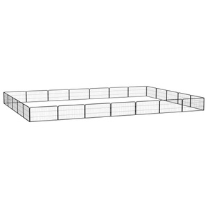 vidaXL, vidaXL 24-tlg. Hundelaufstall Schwarz 100x50cm Stahl Pulverbeschichtet