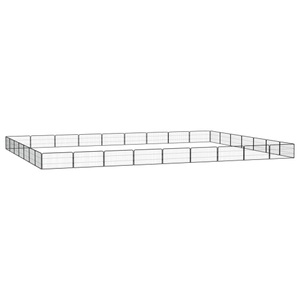 vidaXL, vidaXL 32-tlg. Hundelaufstall Schwarz 100x50cm Stahl Pulverbeschichtet