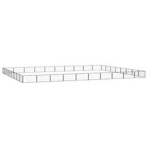 vidaXL, vidaXL 36-tlg. Hundelaufstall Schwarz 100x50cm Stahl Pulverbeschichtet