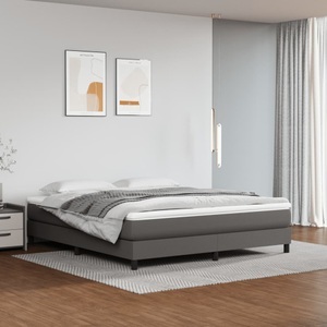 vidaXL, vidaXL Taschenfederkernmatratze Grau 160x200x20 cm Kunstleder, vidaXL Taschenfederkernmatratze Grau 160x200x20 cm Kunstleder