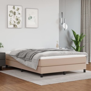 vidaXL, vidaXL Taschenfederkernmatratze Cappuccino 140x190x20 cm Kunstleder, vidaXL Taschenfederkernmatratze Cappuccino 140x190x20 cm Kunstleder