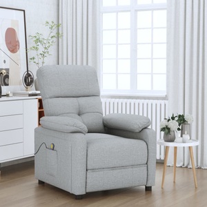 vidaXL, vidaXL Massagesessel Hellgrau Stoff, vidaXL Massagesessel Hellgrau Stoff