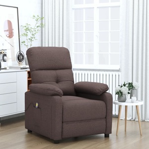 vidaXL, vidaXL Massagesessel Dunkelbraun Stoff, vidaXL Massagesessel Dunkelbraun Stoff