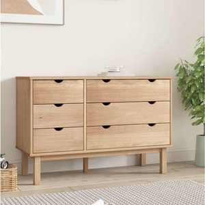 vidaXL, vidaXL Schubladenschrank OTTA 113,5x39,5x73 cm Massivholz Kiefer, vidaXL Schubladenschrank OTTA 111x43x73,5 cm Massivholz Kiefer