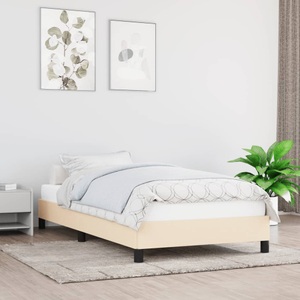 vidaXL, vidaXL Bettgestell Creme 90x200 cm Stoff, vidaXL Bettgestell Creme 90x200 cm Stoff