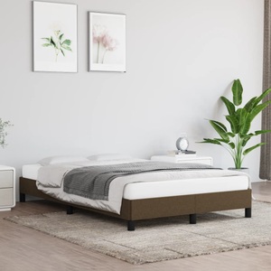 vidaXL, vidaXL Bettgestell Dunkelbraun 120x200 cm Stoff