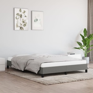 vidaXL, vidaXL Bettgestell Dunkelgrau 140x190 cm Stoff