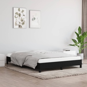 vidaXL, vidaXL Bettgestell Schwarz 140x200 cm Stoff, vidaXL Bettgestell ohne Matratze Schwarz 140x200 cm Stoff