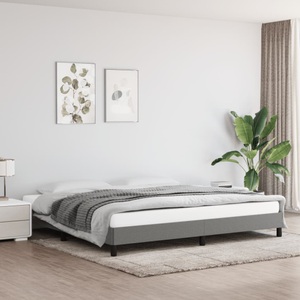 vidaXL, vidaXL Bettgestell Dunkelgrau 200x200 cm Stoff, vidaXL Bettgestell ohne Matratze Dunkelgrau 200x200 cm Stoff