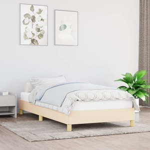vidaXL, vidaXL Bettgestell Creme 90x200 cm Stoff, vidaXL Bettgestell Creme 90x200 cm Stoff