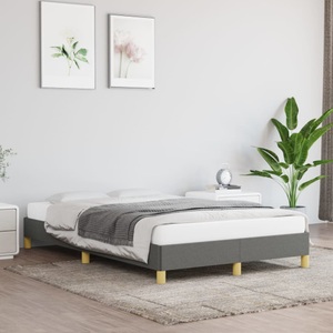 vidaXL, vidaXL Bettgestell Dunkelgrau 120x200 cm Stoff