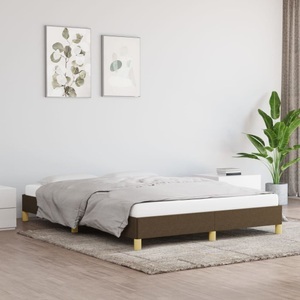 vidaXL, vidaXL Bettgestell Dunkelbraun 160x200 cm Stoff, vidaXL Bettgestell ohne Matratze Dunkelbraun 160x200 cm Stoff