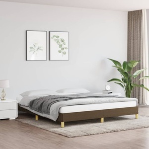 vidaXL, vidaXL Bettgestell Dunkelbraun 180x200 cm Stoff, vidaXL Bettgestell ohne Matratze Dunkelbraun 180x200 cm Stoff
