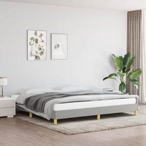 vidaXL, vidaXL Bettgestell Hellgrau 200x200 cm Stoff, vidaXL Bettgestell ohne Matratze Hellgrau 200x200 cm Stoff