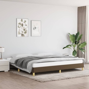 vidaXL Bettgestell Dunkelbraun 200x200 cm Stoff