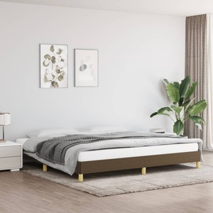 vidaXL, vidaXL Bettgestell Dunkelbraun 200x200 cm Stoff