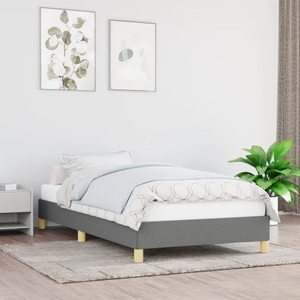 vidaXL, vidaXL Bettgestell Dunkelgrau 90x200 cm Stoff, vidaXL Bettgestell ohne Matratze Dunkelgrau 90x200 cm Stoff